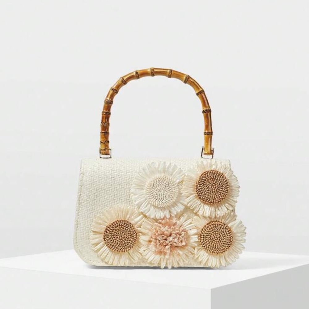 Elegant Cream Floral Mini Bag